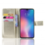 Peňaženkové koženkové puzdro pre Xiaomi Mi 9 - zlaté