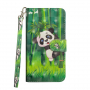 Flipové puzdro panda pre Google Pixel 3 - zelené