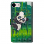 Flipové puzdro panda pre Google Pixel 3 - zelené
